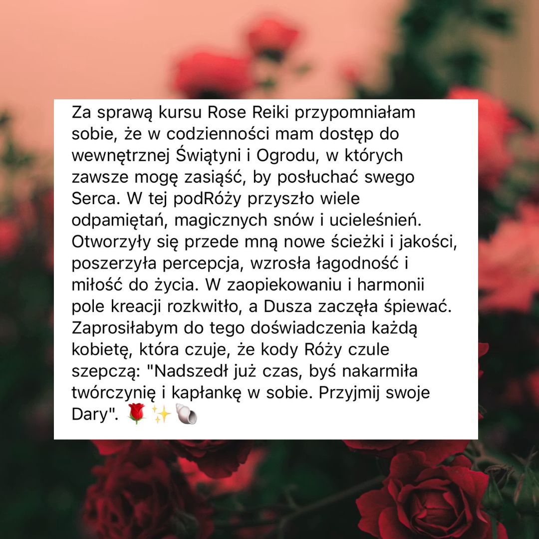 ROSE REIKI ~ kurs pracy z energią online SIERPIEŃ 2026 - obrazek 3